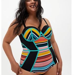 Torrid Striped One-Piece Swimsuit
